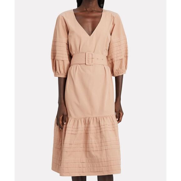 INTERMIX Cotton Midi Dress 8 - Picture 1 of 7